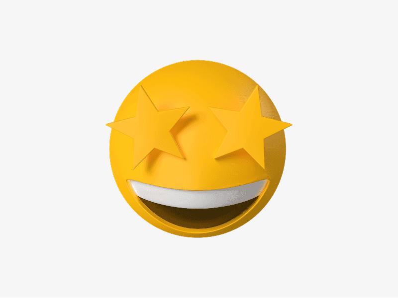 Star eyes face 3D emoji illustration