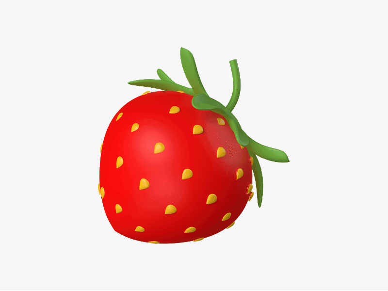 Strawberry 3D emoji illustration