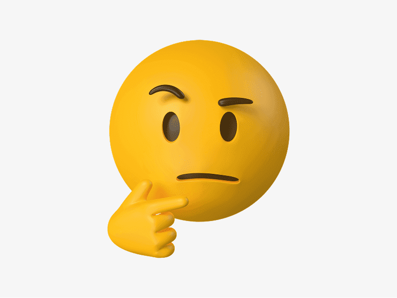 Thinking face 3D emoji illustration