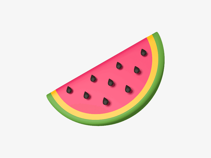 Watermelon slice 3D emoji illustration
