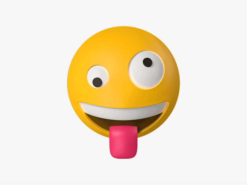Smiling face with tongue 3D emoji illustration