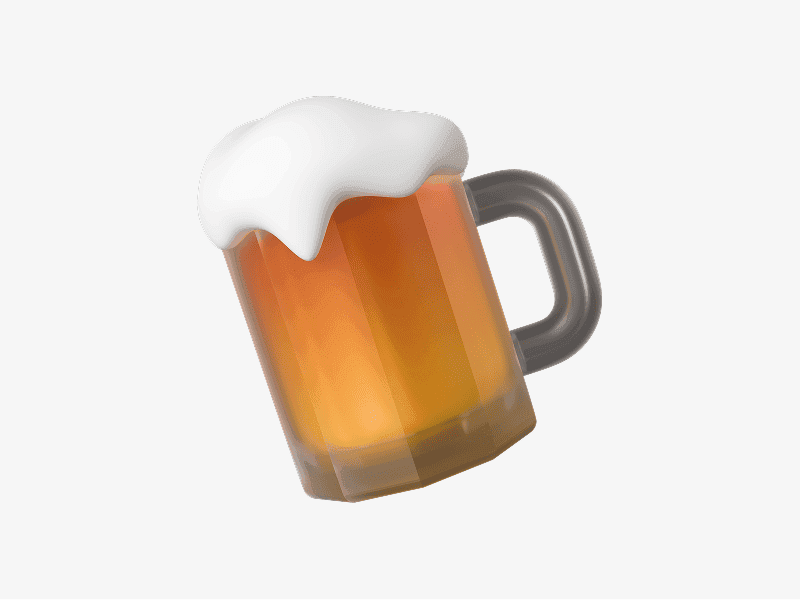 Beer mug 3D emoji illustration