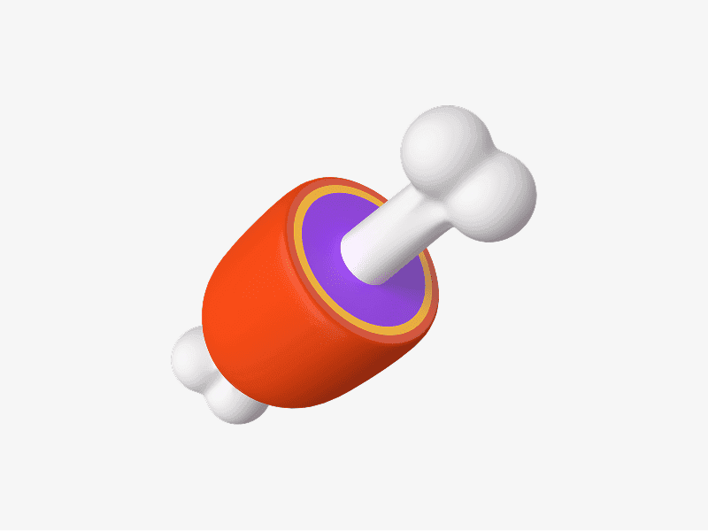 Meat on bone 3D emoji illustration