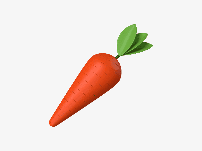 Carrot 3D emoji illustration