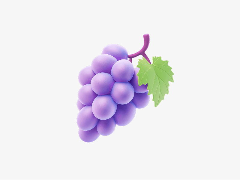 3D illustration of a bunch of grapes