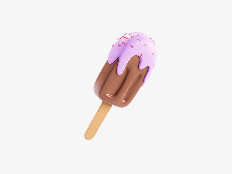 3D illustration of a chocolate ice cream bar