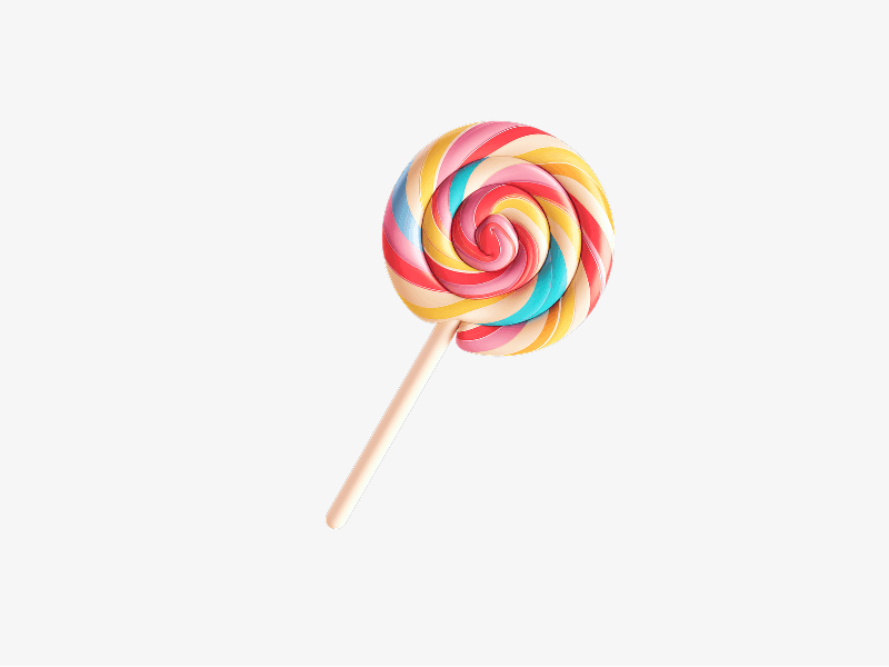 3D illustration of a colorful lollipop
