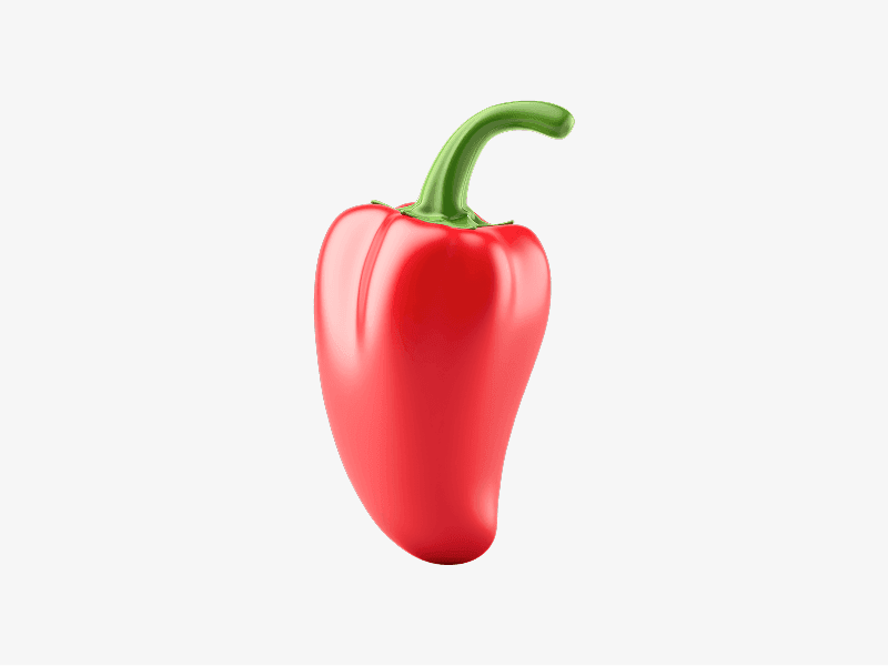 3D illustration of a red bell pepper