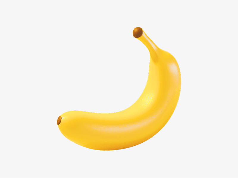 3D illustration of a single banana