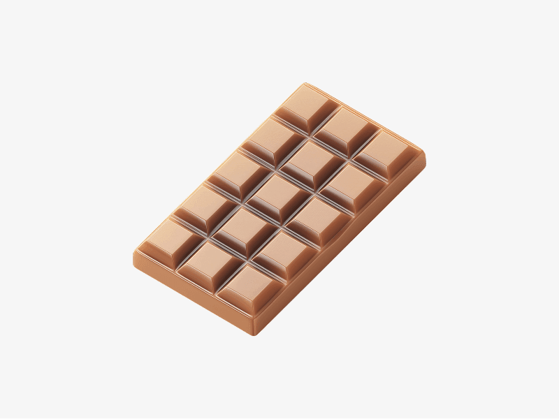 3D illustration of a chocolate bar