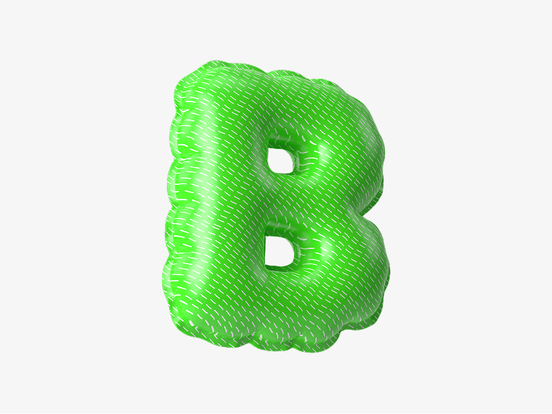Inflatable 3D letter B with rounded balloon form