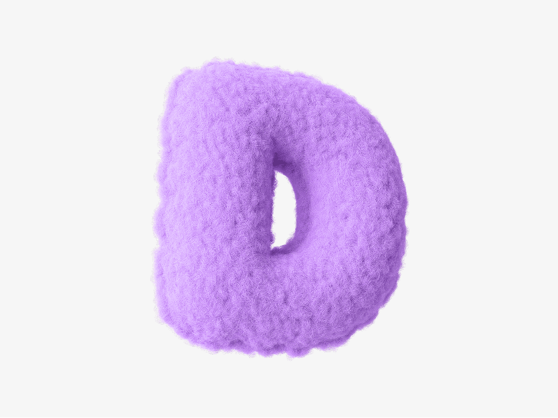 Inflatable letter D in purple color