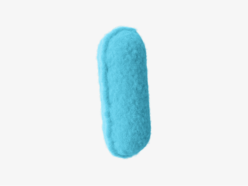 Inflatable letter I in blue color