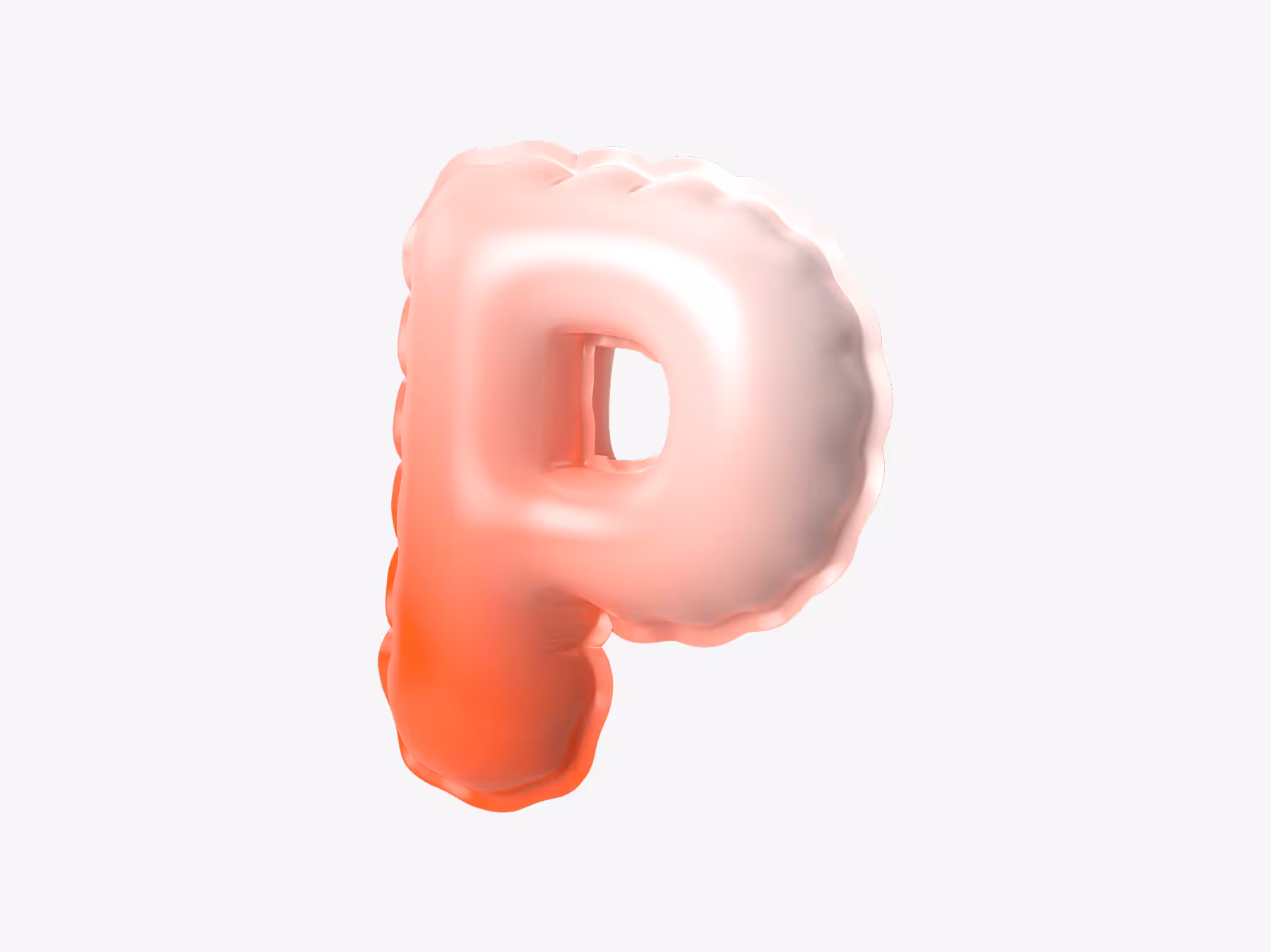 Inflatable letter P in pink color