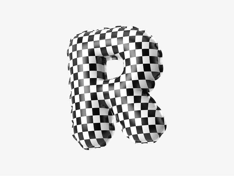 Inflatable letter R