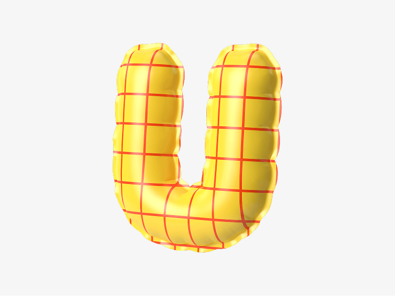 Inflatable letter U