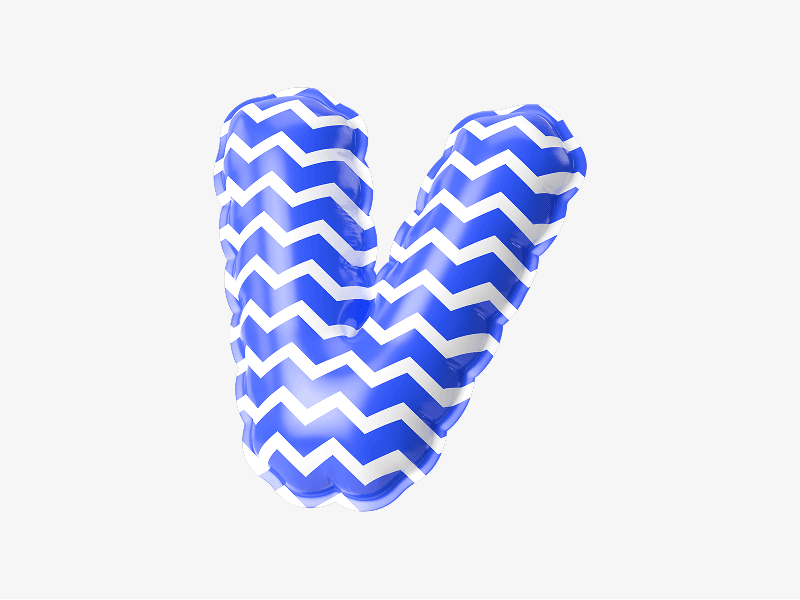 Inflatable letter V