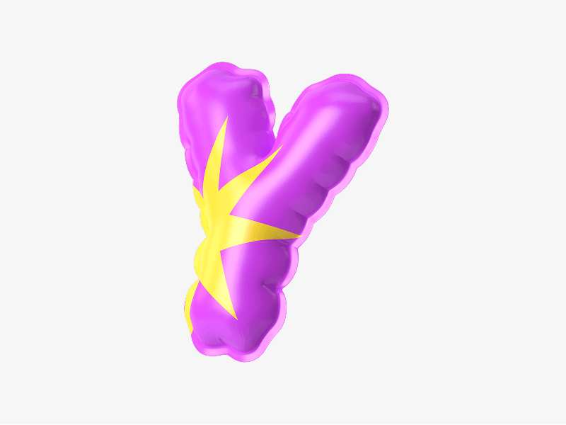 Inflatable letter Y