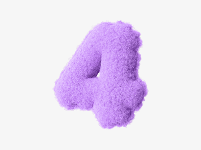 Soft inflatable 3D number four