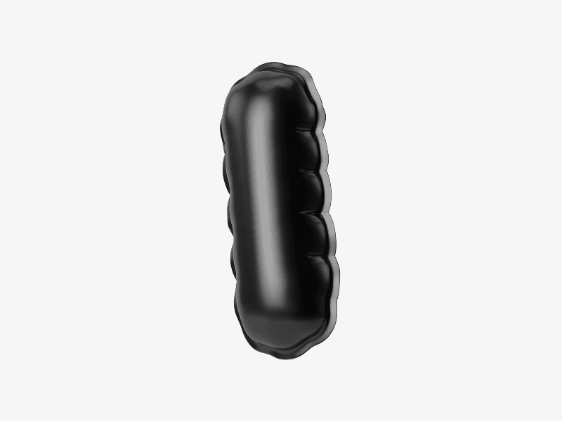 Black inflatable letter I 3D illustration