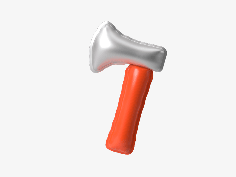 Inflatable axe in 3D style