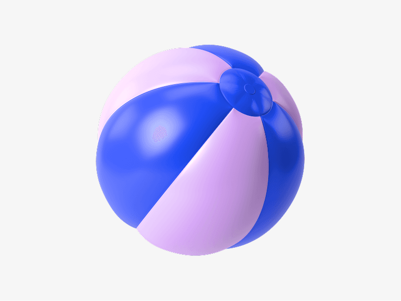 Inflatable beach ball in 3D style