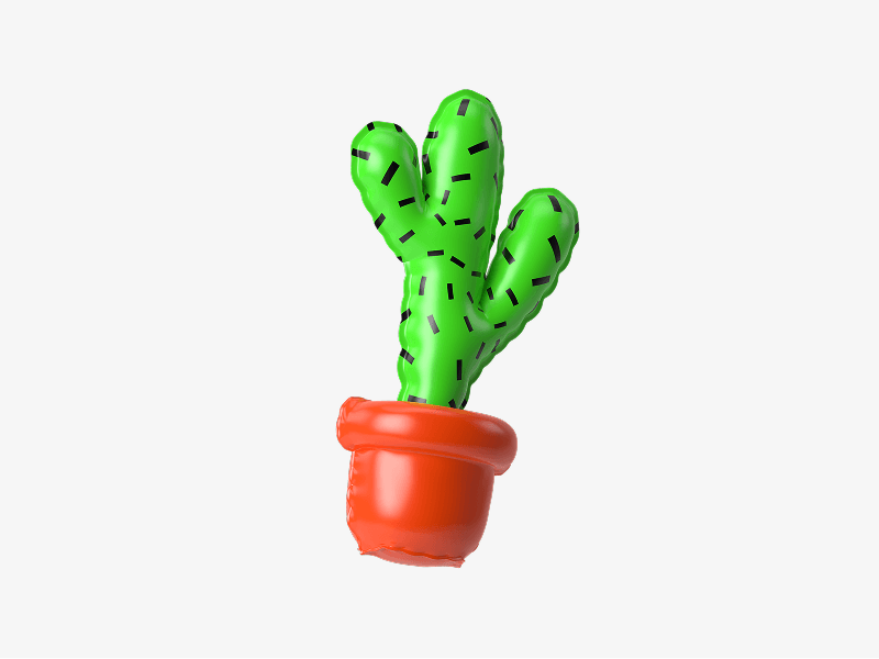 Inflatable cactus in 3D style