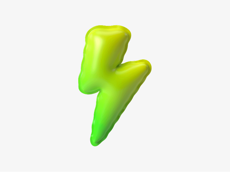 Inflatable lightning bolt in 3D style