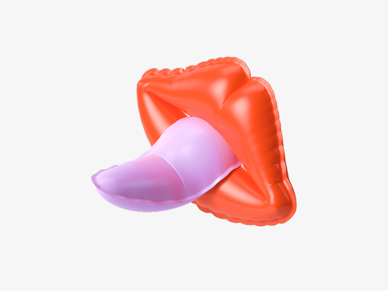 Inflatable lips in 3D style
