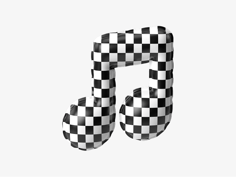 Inflatable music note in 3D style