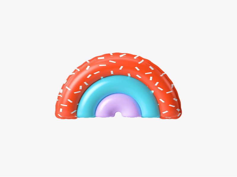 Inflatable rainbow in 3D style
