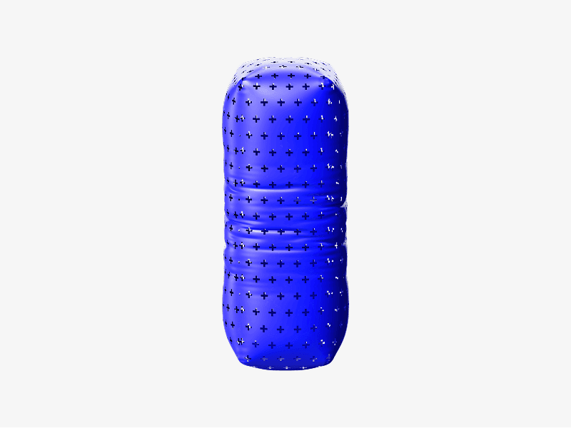 Blue inflatable letter I shown as a 3D balloon