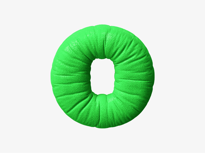 Green inflatable letter O shown as a soft 3D balloon