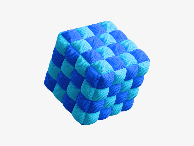 inflatable abstract grid cube shape in 3d