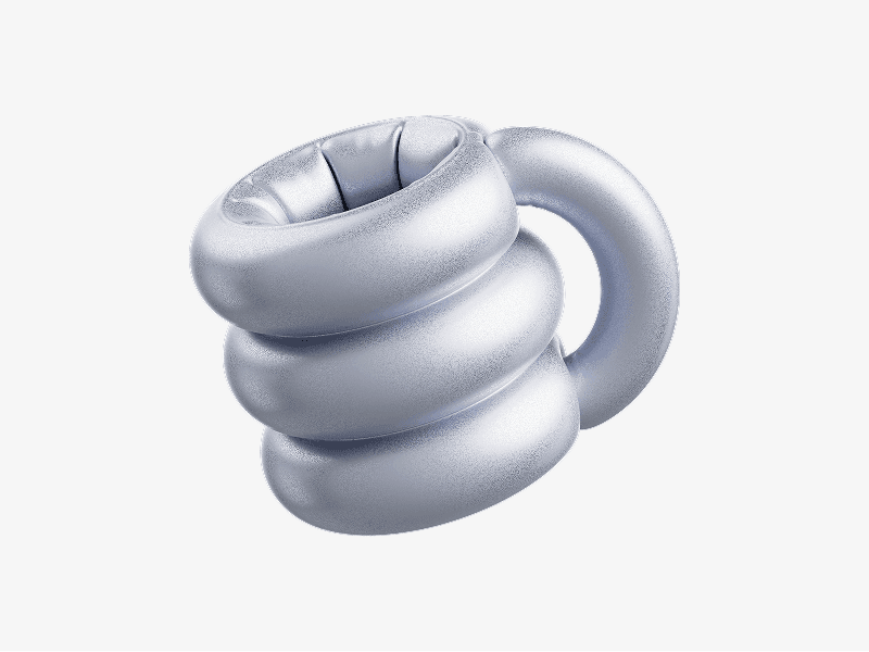 inflatable abstract coil shape in 3d