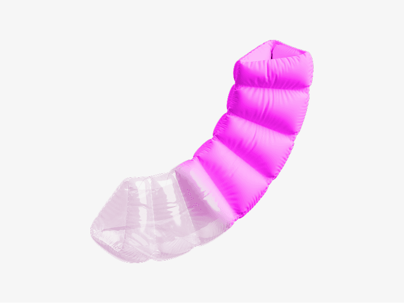 inflatable abstract curved shape in 3d