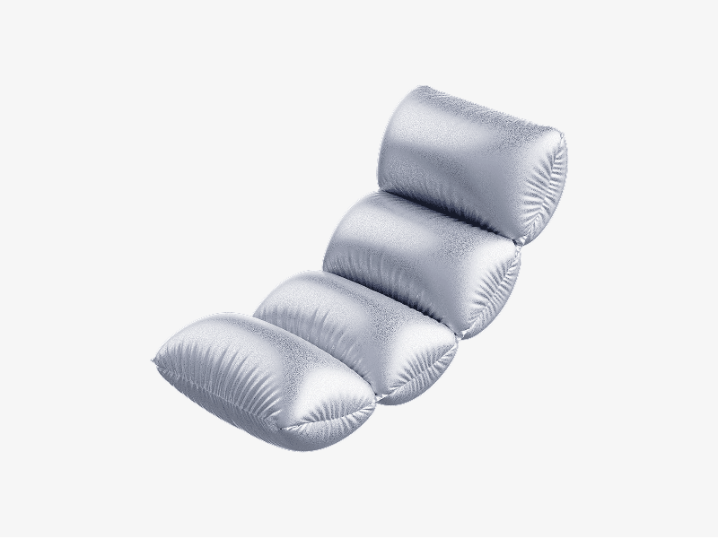 inflatable abstract cushion stack shape in 3d