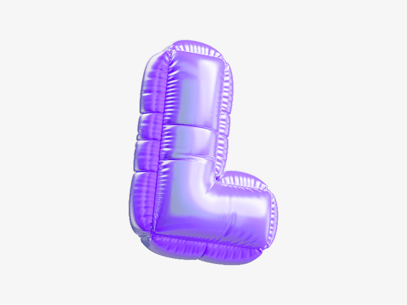 inflatable letter l shape in 3d