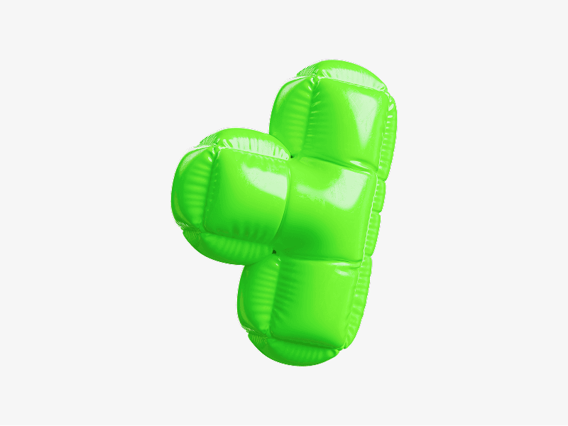 inflatable abstract plus shape in 3d