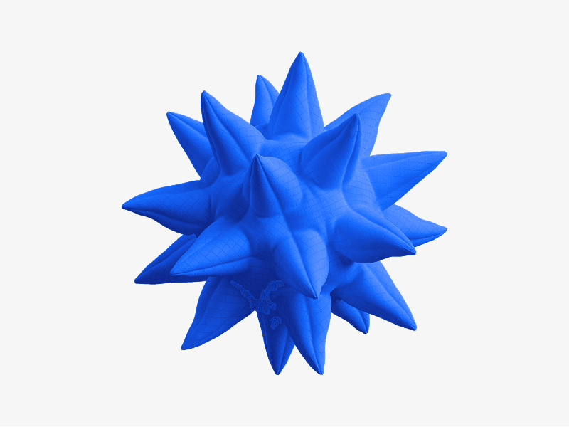 inflatable spiky ball abstract shape in 3d