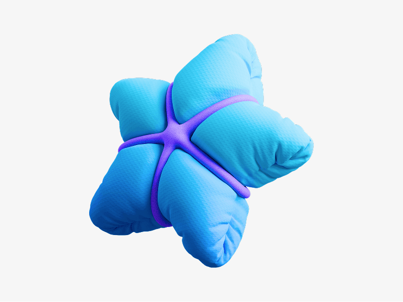 inflatable soft cross abstract shape in 3d