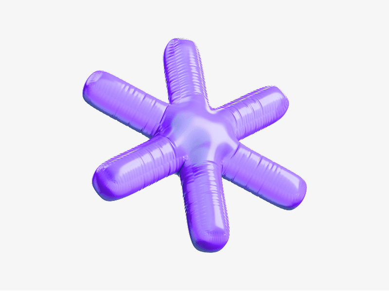 inflatable asterisk abstract shape in 3d