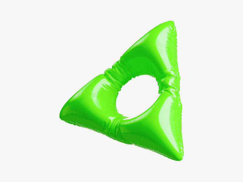 inflatable triangle ring abstract shape in 3d