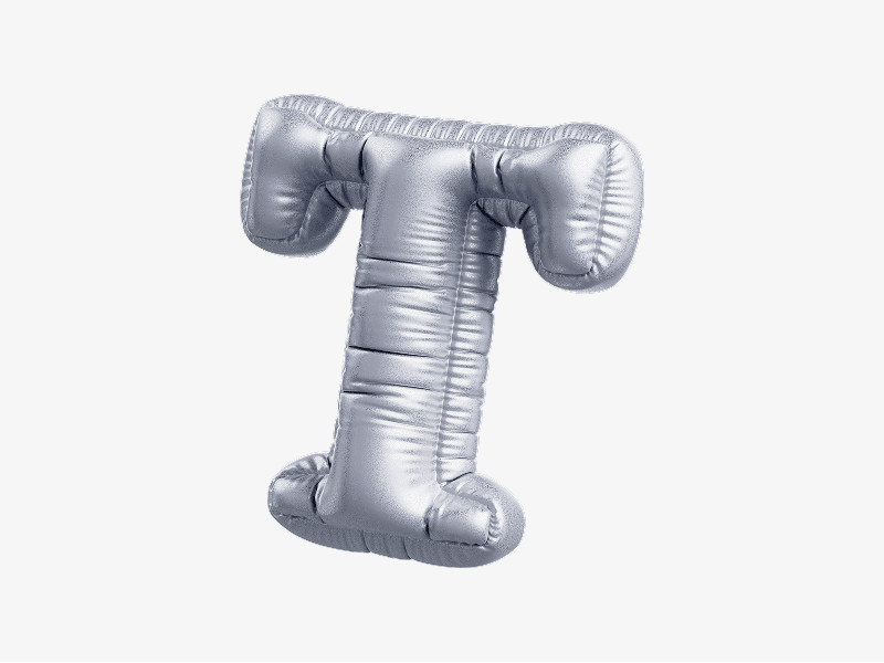 inflatable letter t shape in 3d