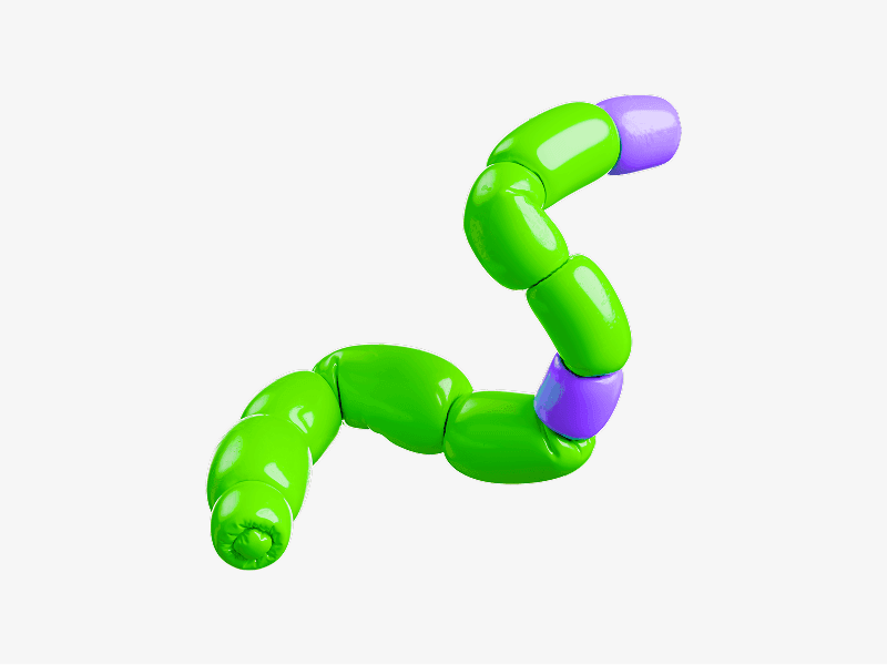 inflatable curved tube abstract shape in 3d