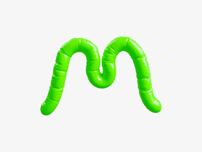 inflatable letter m shape in 3d