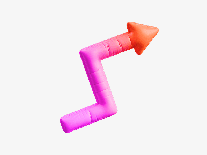 inflatable abstract arrow shape in 3d