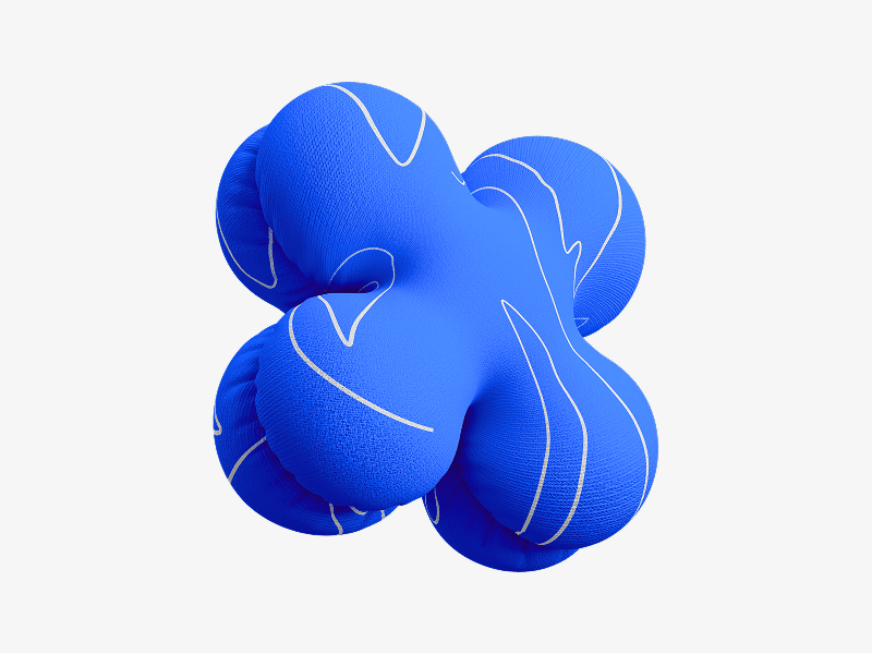 inflatable abstract blob shape in 3d
