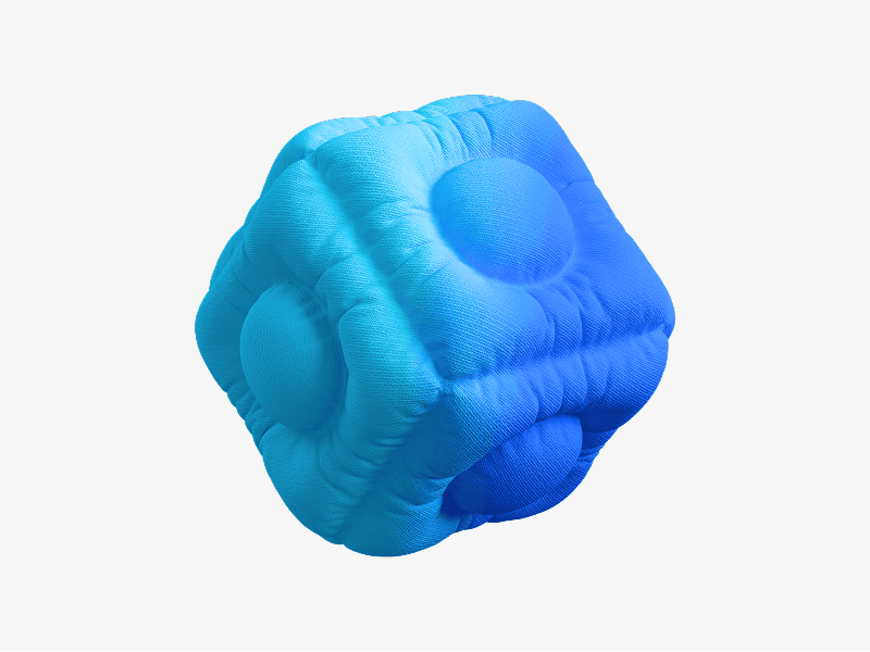 inflatable abstract cube shape in 3d
