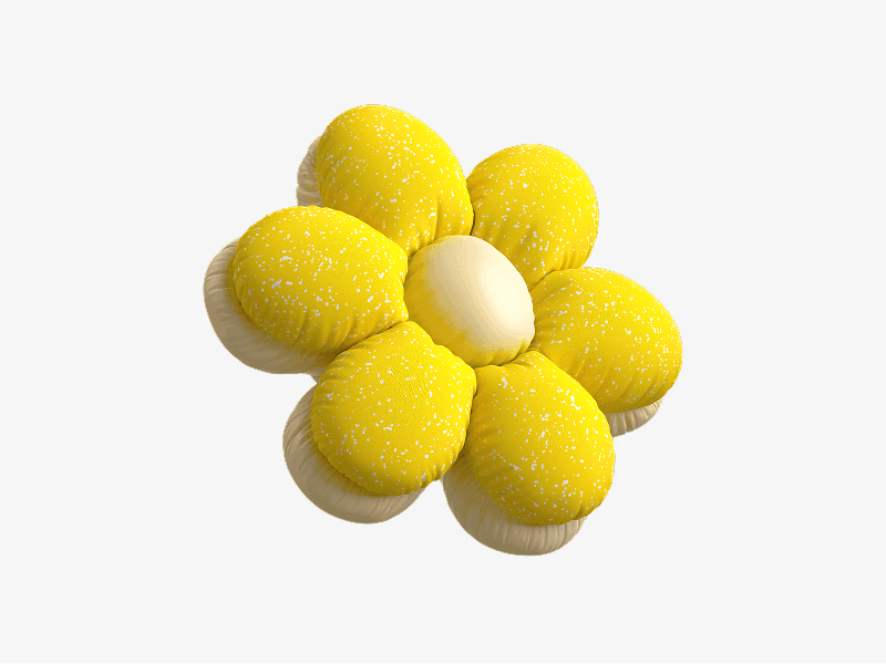 Yellow inflatable flower made of rounded petal shapes